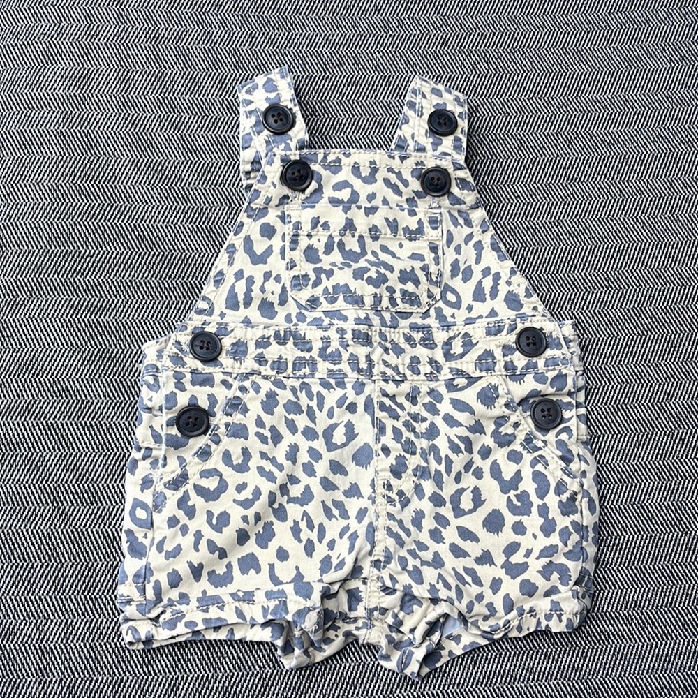 Leopard Print Overall Shorts